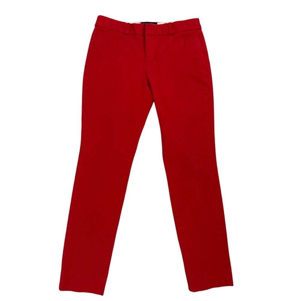 Banana Republic Red Sloan Curvy Fit Slim Ankle Pants Size Women's 2